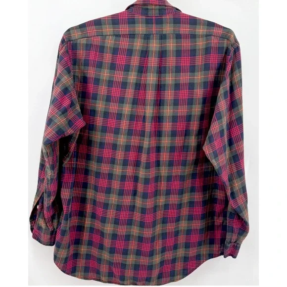 Polo Ralph Lauren Elliott Large Plaid Cotton Button Down Shirt Red Blue Green - Picture 5 of 9